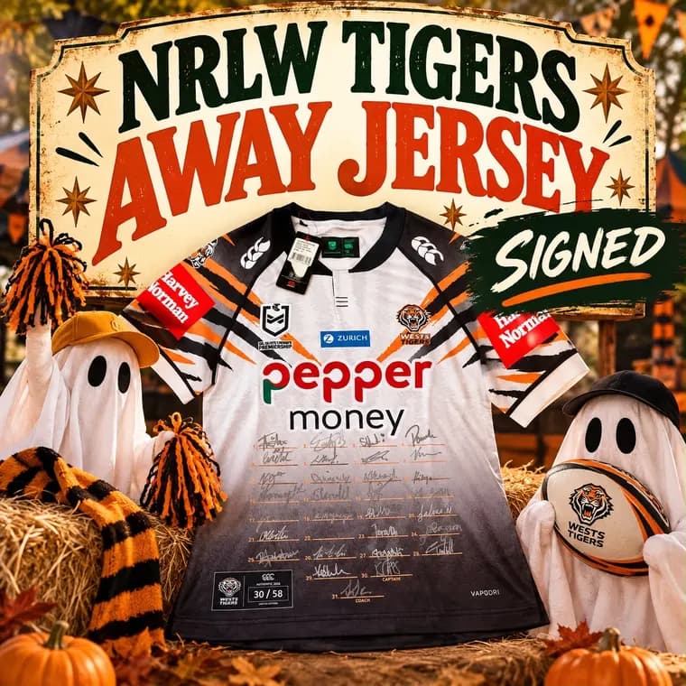 Wests Tigers, 2026 signed NRLW away jersey