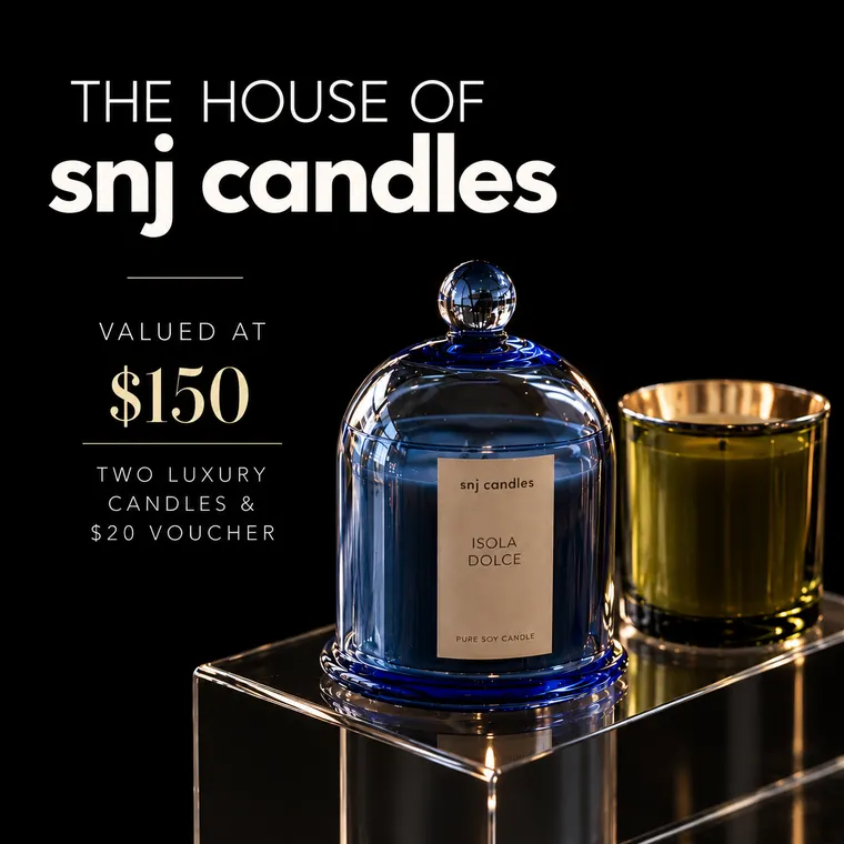 House of SNJ Candles, 2 luxurious candles and a $20 voucher