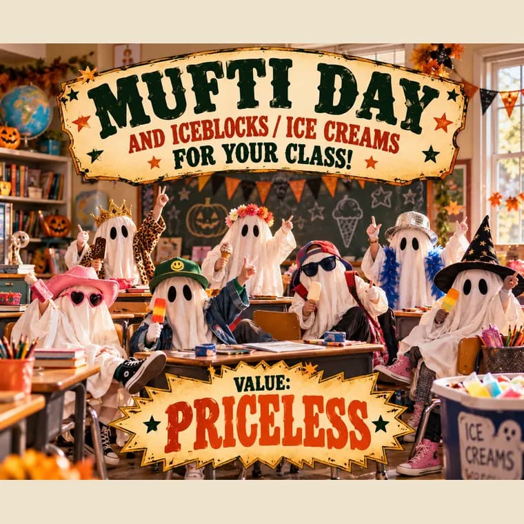 Nicholson Street Public School, Mufti day and ice blocks for the class