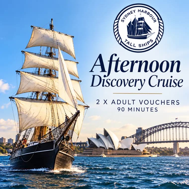 Sydney Harbour Tall Ships, Afternoon Discovery Cruise for 2 adults