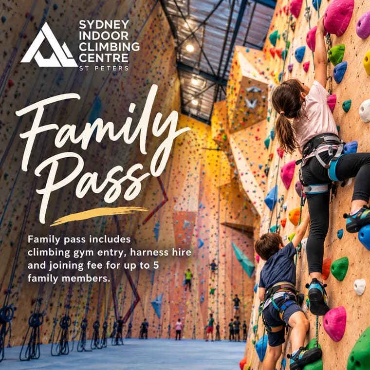 Sydney Indoor Climbing Centre, Family pass