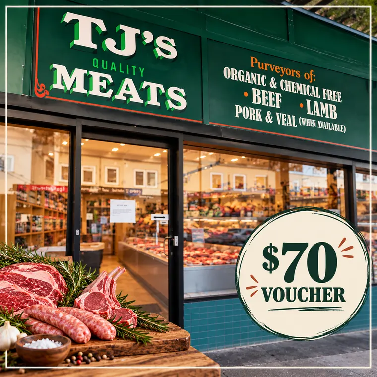 TJ's Quality Meats Balmain, $70 voucher