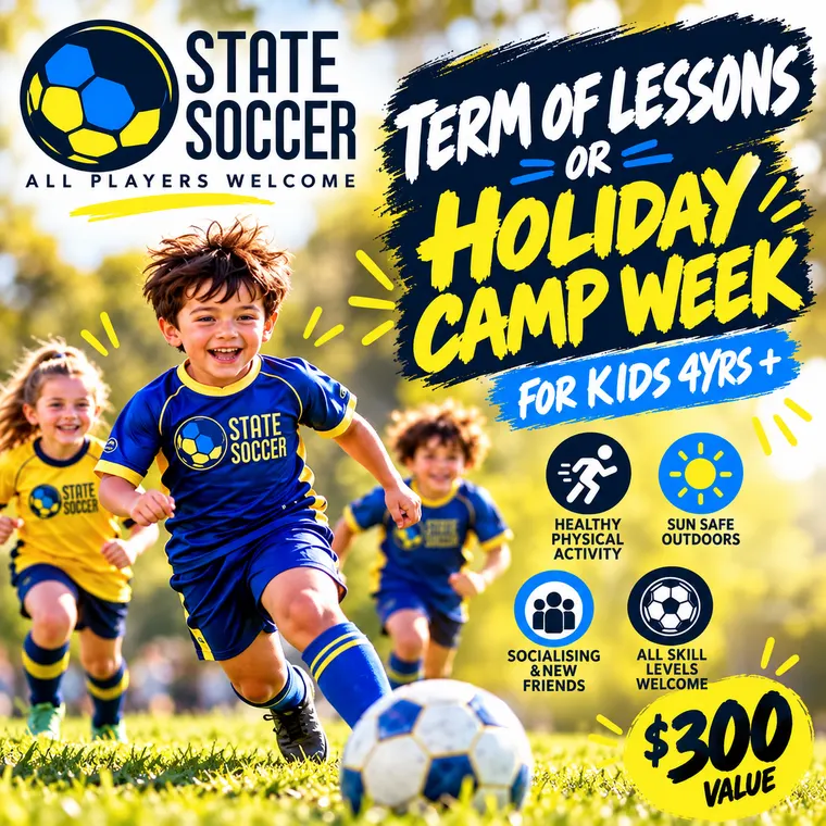 State Soccer, A full term of lessons or a week of holiday camp